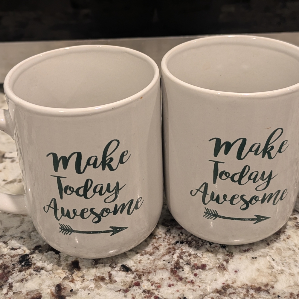 Make Today Awesome White Mugs Set